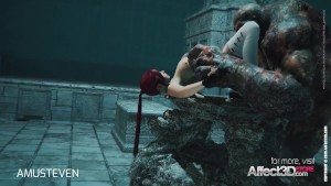 3d animation moster sex with a red head big tits babe
