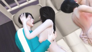 Korean Foursome Orgy - Squid Game Themed Sex Scene - 3d Hentai Part 2