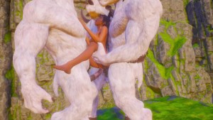 furry porn Группа Монстров качков и двойной Анал для Оливии, кончили на лицо и в рот