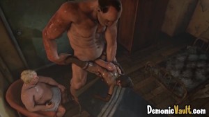 Naughty 3D porn game babes getting their ass and mouth fucked by massive pl