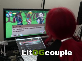 Redhead Wife Takes Anal Pounding While Playing Nutaku Sex Games!