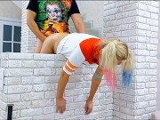 Harley Quinn Fucked a Pizza Delivery Guy. Cosplay Hard Sex at a Halloween Party